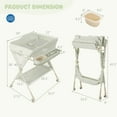 thumbnail image 3 of Costway Portable Baby Diaper Changing Table with Storage Water Basin 3-Level Adjustable Height Green, 3 of 11