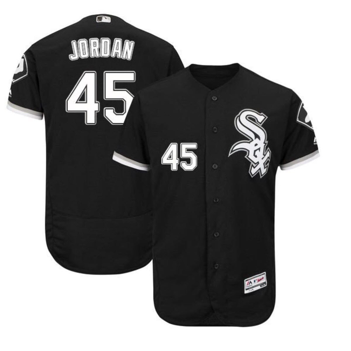 Michael Jordan 45 Barons Black Baseball Jersey Birmingham Uniform