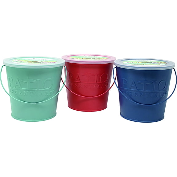 17 oz Patio Essentials Citronella Candle Painted Bucket, 3 pk