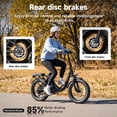 thumbnail image 4 of COCO 750W Foldable Electric Bike for Adults, 48V 10Ah Removable Battery Ebike, 16" × 4" Fat Tires, Lightweight Steel Frame, Front Suspension, Black, 4 of 10