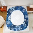 thumbnail image 5 of Manfei Chic Snowflakes Bed Sheets 4 Pieces, Merry Xmas Christmas King Sheets, Blue White Sheet Set, Breathable Home Decor, 5 of 7