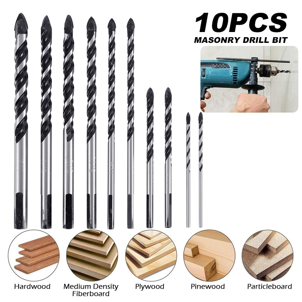 NEW 10pcs Multifunctional ceramic wall black drill bit marble glass