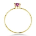 thumbnail image 3 of Gem Stone King 10K Yellow Gold Pink Oval Moissanite Women Solitaire Ring (0.46 Cttw), 3 of 6