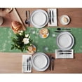 thumbnail image 3 of Flowers Leaves Lines Green Table Runner Wedding Party Decoration Kitchen Tablecloth Placemats Christmas Centerpiece, 3 of 5