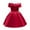 01 Red, variant on Awdenio Girls' Casual Dresses , Toddler Girls Solid Color Temperament Bowknot Off Shoulder Pleated Skirt Birthday Party Gown Long Dresses