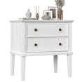 thumbnail image 6 of Gacfiew Solid Wood Nightstand with 2 Drawers, Wooden Bed Side Table, Tall Wooden Night Stand, End Table with 2 Drawers for Bedroom or Living Room, White, 6 of 10