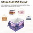 thumbnail image 6 of Yayeee Collapsible Cube Storage Bin with Lid Fabric Closet Decorative Basket with Handles, Black Cat Walking, 6 of 7
