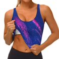 thumbnail image 4 of Lsque Neon Gradient Blue Printed Women'S Sports Bra, Compression, Moisture Wicking, High-Impact Sports Bra For Women,Supportive sports bra-Medium, 4 of 9