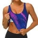 thumbnail image 3 of Fotbe Neon Gradient Blue Sujetador Deportivo Largo sin Aros para Mujer con Almohadillas y Soporte Medio, Transpirable y Absorbente, Camiseta Tipo Chaleco o Tank Top-X-Large, 3 of 8