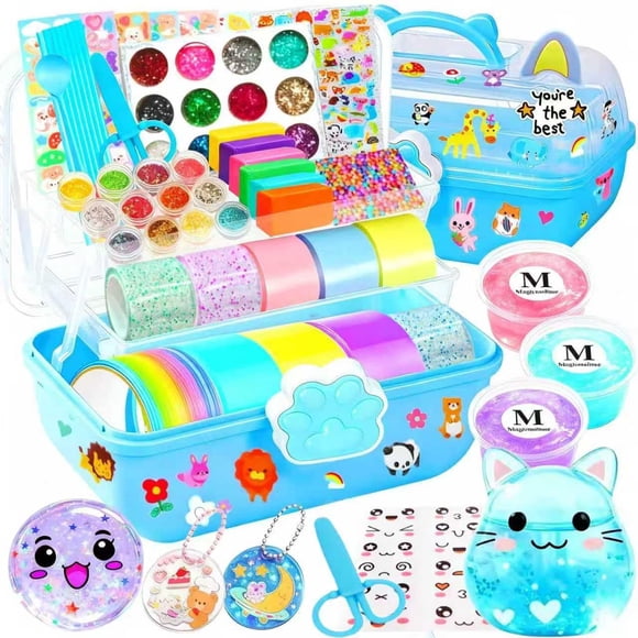 Kit de Nano Cinta de Burbujas BENWIL para Niños, 4 Rollos de Cinta Adhesiva y 6 Nanocintas, Kit para Hacer Juguetes Blanditos, Regalos de Manualidades de Cumpleaños para Niños y Niñas de 4-12 Años