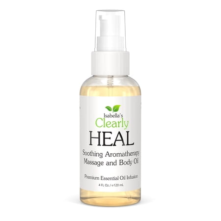 HEAL Aromatherapy Massage and Body Oil Moisturizer Therapeutic Essential Oils with Almond Myrrh Lavender | Natural After Shower Oil for Moisturizing Couples Massage Therapy Bath Spa (4 oz)