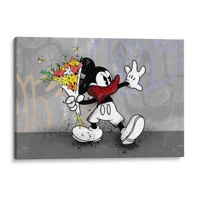 Cuadro decorativo - 2D Cartoon Flower Thrower, David Aste 60x40 Canvas Lab Ilustraciones
