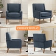 thumbnail image 5 of EOP Modern Oversized Accent Chair, Upholstered Fabric Reading Armchair, Living Room Chair with Wood Legs, Single Sofa Chair for Living Room, Bedroom, Office, Blue, 5 of 9