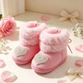thumbnail image 6 of Miaouyo Infant Baby Girls Booties Fuzzy Cuff Non Slip Soft Sole First Walker Shoes, 6 of 9
