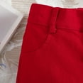 thumbnail image 4 of Gibobby Girl's Flare Pants Kids High Waisted Button Multiple Pockets Yoga Bootcut Pants Full Length Bell Bottoms,Red,4-5 Years, 4 of 8