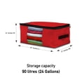 thumbnail image 2 of COVERS&ALL Storage Bags, 90 litres Large size, Made of 18 Oz Waterproof, UV-Resistant & Tear-Proof Cover Tuff Fabric, Multipurpose for Indoors/Outdoors (23"L x 17"W x 14"H Inches, Red, Pack of 3), 2 of 8