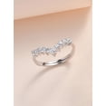 thumbnail image 3 of Adjustable 925 Sterling Silver Chevron Ring Anniversary Gift Ring Moissanite Engagement Ring Promise Ring For Women, 3 of 6