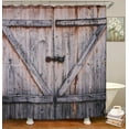 thumbnail image 2 of Rustic Shower Curtain Wooden Barn Door 72 X 72 inch Farmhouse Wood Vintage Shower Curtain Sets for Bathroom Decor Fabric Polyester Waterproof with 12 Hooks, 2 of 6
