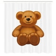thumbnail image 2 of Ambesonne Chocolate Tones Shower Curtain, Smiling Teddy Bear, 69"Wx84"L, Dark Peach and Dark Rust, 2 of 4