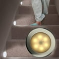 thumbnail image 4 of Armario/gabinete LED 6 luces nocturnas pequeñas lámpara de armario luz LED con sensor de movimiento con base magnética para escaparate de escalera de cocina luz blanca cálida plateada, 4 of 5