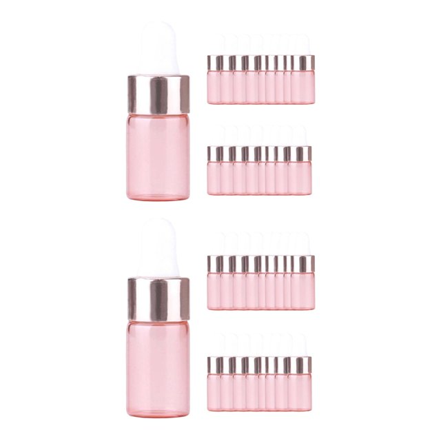 Paquete de 40 Frascos Goteros de Vidrio para Viaje, Capacidad 2ml+3ml, Diseño Moderno