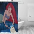 thumbnail image 3 of Cortina de ducha Ariel, opaca, para baño, impermeable, resistente al moho, bloquea la privacidad, probador, patrón de impresión fina con arte de patchwork, 72 x 72 pulgadas, talla única., 3 of 8
