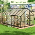 thumbnail image 5 of NETAJE 14'x8' Polycarbonate Greenhouse, Large Aluminum Walk-in Green House for Backyard, 5 of 7