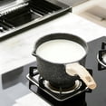 thumbnail image 2 of 6.3 in Non Stick Pot with Lid, Granite Nonstick Coating Milk Pan, Small Cooking Pot with Wood Handle, Compatible with Induction Cooker, Gas Stove, 2 of 5