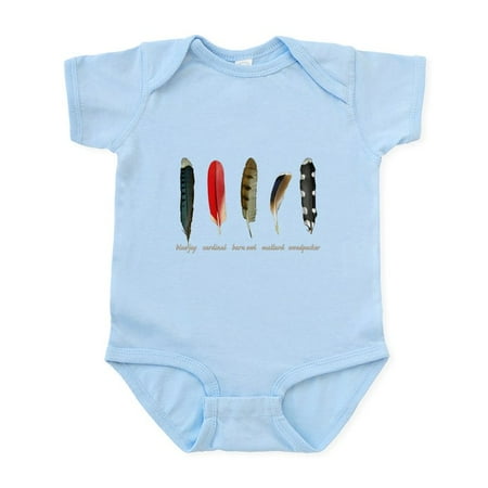 

CafePress - Nature Art Bird Feathers Body Suit - Baby Light Bodysuit Size Newborn - 24 Months