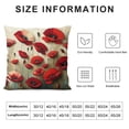 thumbnail image 5 of Leisuo  Beautiful Flower Poppy Pillow Case,Red Flower Cushion Cover Square Standard Home Decorative for Men/Women Red Brown White, 5 of 5