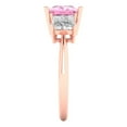 thumbnail image 3 of Three-Stone Engagement Ring for Women - 2.5ct Simulated Pink Diamond in 18K Rose Gold Promise Ring, 3 of 6