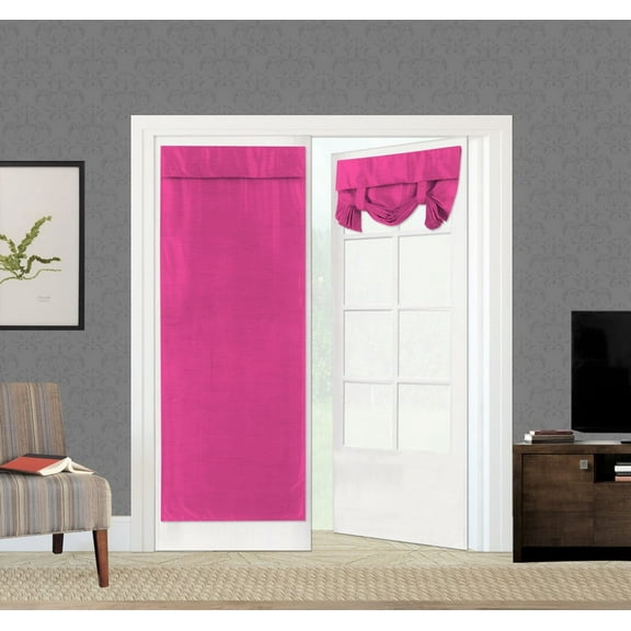 GABY Blackout Curtain for French Doors Solid Color Thermal Blackout Linen Glass Patio Door Curtain Panel Curtain for Door Window Curtains Rod Pocket 26" WIDE X 75" LENGTH