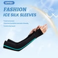 thumbnail image 3 of Toudaret Summer Arm Sleeves 1 Pair Moisture-wicking Arm Sleeves Solid Color High Elasticity Super Soft Breathable Quick-drying Uv-proof Sports Arm Sleeves, 3 of 8