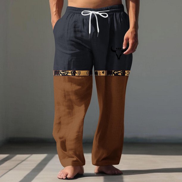 Pantalones largos para hombre, cintura elástica, transpirables, cómodos, suaves, informales, de playa, de poliéster.