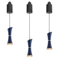 thumbnail image 1 of FSLiving Lampe de Pendaison Réglable 7W Type H Rétractable avec Abat-Jour en Aluminium Moderne Lampe LED Intérieure Fil Réglable pour Îlot de Cuisine, Bleu - 3 Lumières, 1 of 9