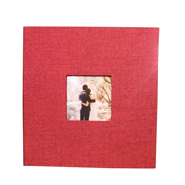 Cubierta de tela Álbum de fotos autoadhesivo Álbum de fotos de aniversario casero hecho a mano DIY Álbum de fotos de aniversario, Rojo púrpura Methold HA7319-09B