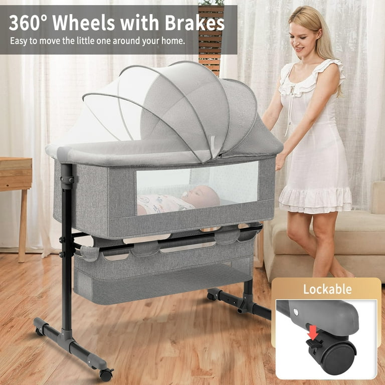 Baby Bassinet, HDJ Adjustable Baby Bassinet Bedside Sleeper