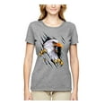 thumbnail image 2 of Torn Ripped Eagle Claws Animal Lover Womens Graphic T-Shirt, Heather Grey, X-Large, 2 of 3
