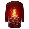 thumbnail image 4 of LEKWK Women's Christmas Tunic Tops Merry Xmas Crew Neck 3/4 Sleeve Tshirts Holiday Tops for Women 2025 Christmas 3/4 Sleeve Christmas Shirts for Women, 4 of 5