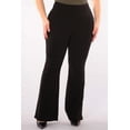 thumbnail image 5 of Plus Size High Waist Soft Brushed Flare Pants - Black, 5 of 9