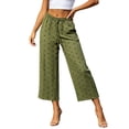 thumbnail image 2 of Kezqiaxn Cropped Pants for Women Summer Polka Dot Pattern High Waisted Loose Casual Capris with Pockets Fashion Clothing, 2 of 5