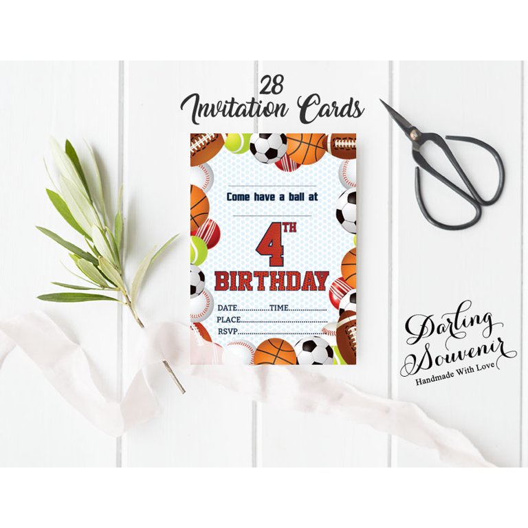 Darling Souvenir Multicolor Birthday Invitation Card Printable Elegant Fill  or Write In Blank Party Invites 28 Pcs 5 x 7 Inches - Walmart.com