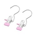 thumbnail image 4 of 6 PCS Rustless Clips Space-Saving Clothes Peg Laundry Hook Hanging Portable Heavy Duty Clothes Pin Bras Socks Bath Towel Pink, 4 of 5