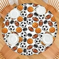 thumbnail image 2 of Baseball Football Pattern Round Fitted Tablecloth with Elastic Edge,Dining Table Cover Waterproof,Outdoor Round Tablecloth for Camping,Dining,Indoor and Outdoor, 2 of 7