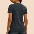 thumbnail image 3 of Ladies Shirts Summer Top for Women Cozy Thick Double- Long-Lasting Warm Base Layer Short Sleeve Tennis T-Shirt for Daily Wear in Autumn Winter Dark Gray XL, 3 of 5