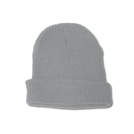Cuffed Watch Cap - New Cuff GI Watch Winter Caps, Heather Grey