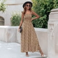 thumbnail image 3 of Women's Floral Boho Dress Casual Short Ruffle Sleeve Swing Maxi Summer Dresses, 3 of 3