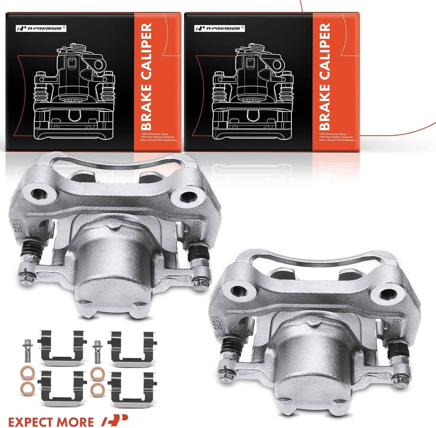 A-Premium Disc Brake Calipers with Bracket Compatible with Chevrolet Equinox Malibu Impala GMC Cadillac Buick Front Driver and Passenger Side 2-PC Set Fits select: 2010-2017 CHEVROLET EQUINOX LT