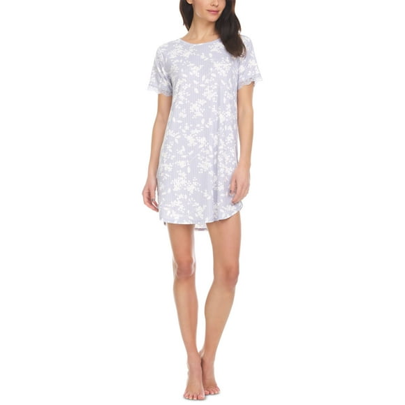 Flora By Flora Nikrooz T-shirt de Nuit Côtelé pour Femmes, Bleu Clair, Petit