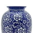 thumbnail image 4 of 14" White Flowers on Blue Tung Chi Vase, 4 of 7